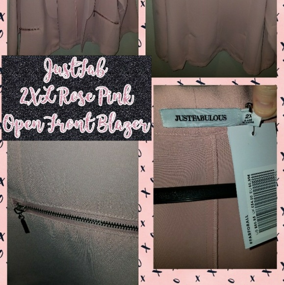 NWT 2XL JustFab Rose Pink  Blazer - Picture 2 of 6